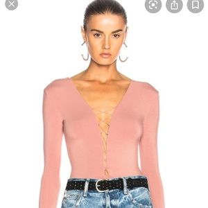T by Alexander Wang lace up bodysuit